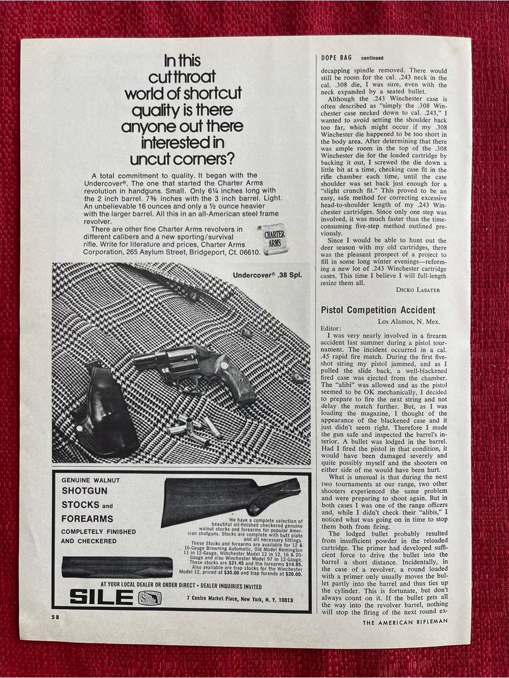 1974 Charter Arms Undercover Vintage Print Ad